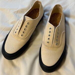 Rubato Japan WWII US Navy Canvas Deck Shoes Ecru and Indigo Sz 8